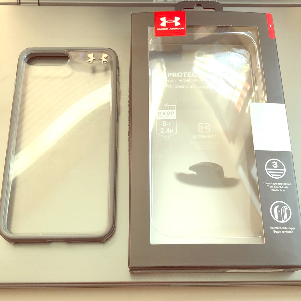 Under Armour  Grey and Clear IPhone 8 Plus case